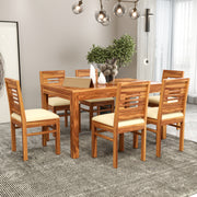 Ravendor Sheesham Wood Dining Set 6 Seater (Honey Finish)