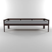 Novren Sheesham Wood Divan with Mattress (Walnut Finish)
