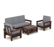 Fenwick 5 Seater Solid Wood Sofa (Walnut Finish)