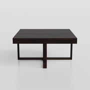 Ashivale Solid Sheesham Wood Coffee Table with 4 Cushioned Stools – Walnut Finish