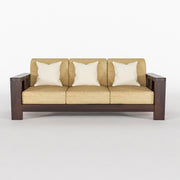 Outer 6 Seater Solid Wood Sofa (Walnut Finish)