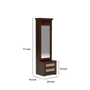Frovion Sheesham Wood Dressing Table with Mirror and Drawers (Walnut Finish)