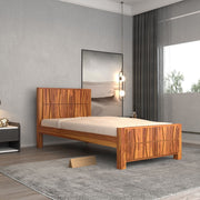 Drendolis Sheesham Wood Single Size Bed (Honey Finish)