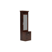 Dresthion Sheesham Wood Dressing Table with Mirror and Drawers and Storage Seating Stool (Walnut Finish)