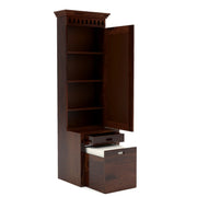 Dresthion Sheesham Wood Dressing Table with Mirror and Drawers and Storage Seating Stool (Walnut Finish)