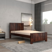 Drendolis Sheesham Wood Single Size Bed (Honey Finish)