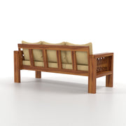 Outer CNC 6 Seater Solid Wood Sofa (Honey Finish)