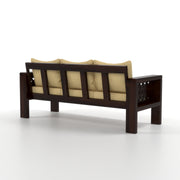 Outer CNC 3 Seater Solid Wood Sofa (Walnut Finish)