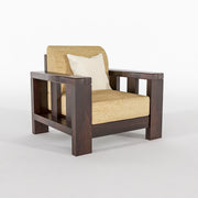 Outer 6 Seater Solid Wood Sofa (Walnut Finish)