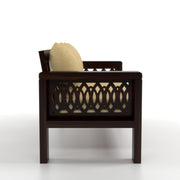 Outer CNC 3 Seater Solid Wood Sofa (Walnut Finish)