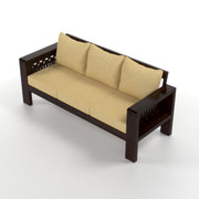 Outer CNC 6 Seater Solid Wood Sofa (Walnut Finish)