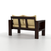 Outer CNC 2 Seater Solid Wood Sofa (Walnut Finish)