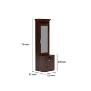 Dresthion Sheesham Wood Dressing Table with Mirror and Drawers and Storage Seating Stool (Walnut Finish)