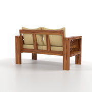 Outer CNC 6 Seater Solid Wood Sofa (Honey Finish)