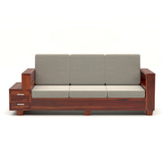 Jorvian Mossy 5 Seater Solid Wood Sofa (Honey Finish)