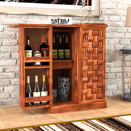 Nerthor Bar Cabinet (Honey Finish)