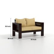 Outer CNC 2 Seater Solid Wood Sofa (Walnut Finish)