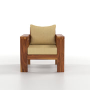 Outer CNC 5 Seater Solid Wood Sofa (Honey Finish)