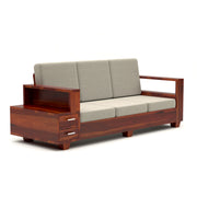 Jorvian Mossy 6 Seater Solid Wood Sofa (Honey Finish)