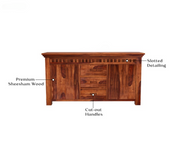 Joventhis Sheesham Wood Cabinet and Sideboard (Honey Finish)