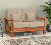 Fenwick 2 Seater Solid Wood Sofa (Honey Finish)
