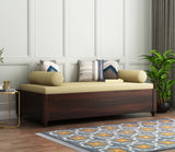 Velthanis Sheesham Wood Storage Divan with Mattress (Walnut Finish)