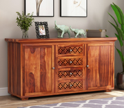 Olythian Sheesham Wood Cabinet and Sideboard (Honey Finish)