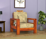 New Outer 1 Seater Solid Wood Sofa (Honey Finish)