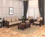 X-Sofa 5 Seater Solid Wood Sofa (Walnut Finish)