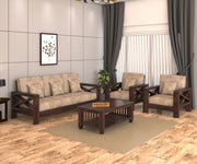 X-Sofa 5 Seater Solid Wood Sofa (Walnut Finish)