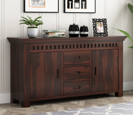 Joventhis Sheesham Wood Cabinet and Sideboard (Walnut Finish)