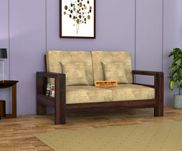 New Outer 2 Seater Solid Wood Sofa (Walnut Finish)