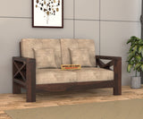 X-Sofa 2 Seater Solid Wood Sofa (Walnut Finish)