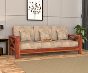 X-Sofa 3 Seater Solid Wood Sofa (Honey Finish)