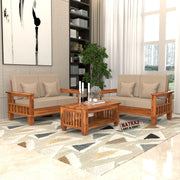 Fenwick 4 Seater Solid Wood Sofa (Honey Finish)