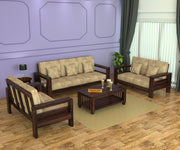 New Outer 7 Seater Solid Wood Sofa (Walnut Finish)