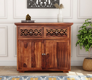 Lothrion Sheesham Wood Cabinet and Sideboard (Honey Finish)