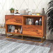 Sythorin Sheesham Wood Cabinet and Sideboard (Honey Finish)