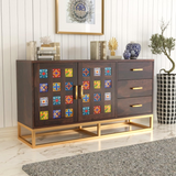 Quentovir Sheesham Wood Cabinet and Sideboard (Walnut Finish)