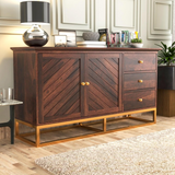 Raltharin Sheesham Wood Cabinet and Sideboard (Walnut Finish)