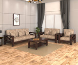X-Sofa 6 Seater Solid Wood Sofa (Walnut Finish)