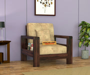 New Outer 1 Seater Solid Wood Sofa (Walnut Finish)