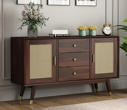 Wynthralis Sheesham Wood Cabinet and Sideboard (Walnut Finish)