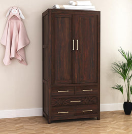 Zolvaris Sheesham Wood 2 Door Wardrobe (Walnut Finish)