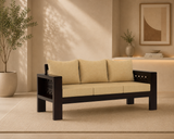 Outer CNC 3 Seater Solid Wood Sofa (Walnut Finish)
