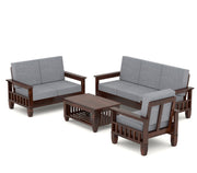 Fenwick 6 Seater Solid Wood Sofa (Walnut Finish)
