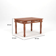 Maharaja Sheesham Wood Dining Set 4 Seater (Honey Finish)