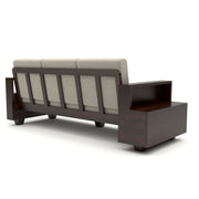 Jorvian Mossy 6 Seater Solid Wood Sofa (Walnut Finish)
