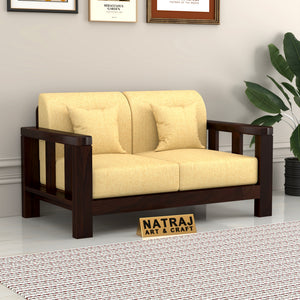 Outer 2 Seater Solid Wood Sofa (Walnut Finish)