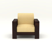 Outer 1 Seater Solid Wood Sofa (Walnut Finish)